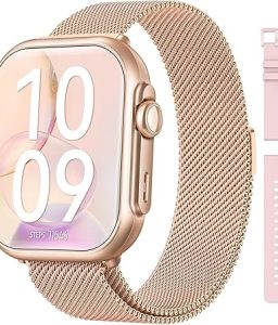 Smart Watch for Women Men Fitness: Smart Watch for iPhone&Android Bluetooth Call with SpO2 Sleep Heart Rate Monitor,IP68,Fitness Tracker with 120+Sport,Reloj Inteligente 30 Day+Battery Life, 2 Bands