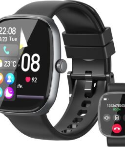 Smart Watch for Women Men, 1.85" HD Fitness Watch with 120 Sports Modes, 5.3 Bluetooth Call, 250+ Custom Dials, Heart Rate/Sleep Monitor Fitness Tracker, IP68 Waterproof Smartwatch for Android iOS